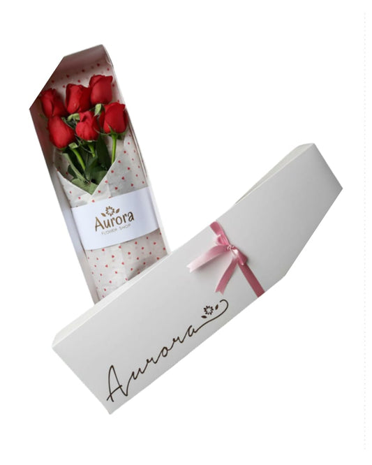 Caja de 6 Rosas · Florerías Aurora